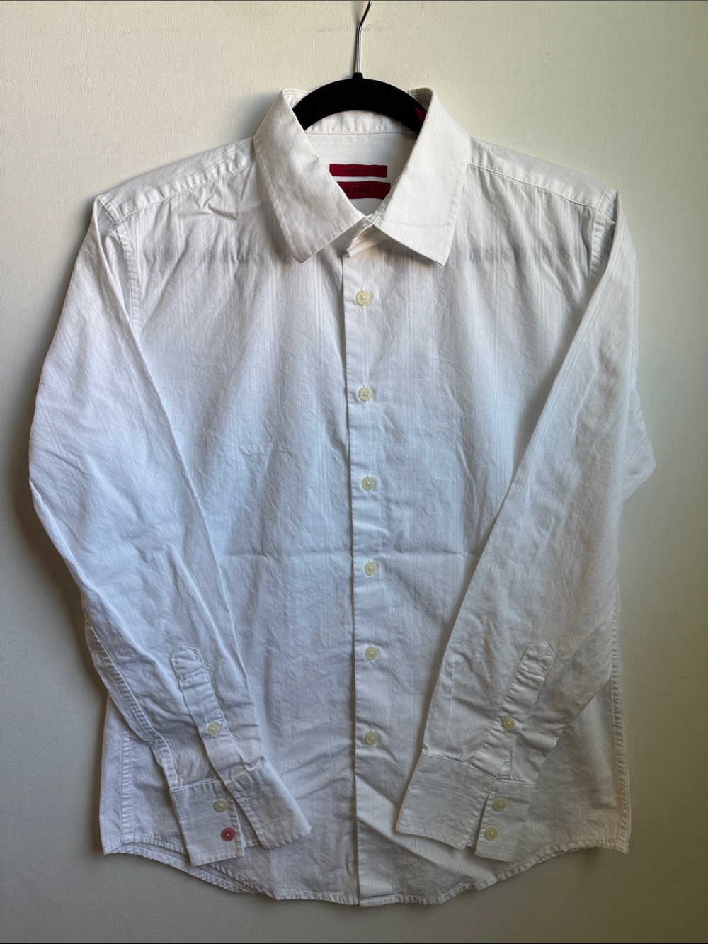 Alfani Men's Modern Fit White Long-Sleeve Button-Up Shirt | Medium